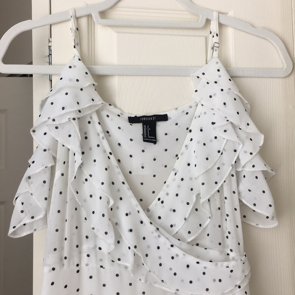 White/ black polkadot maxi dress